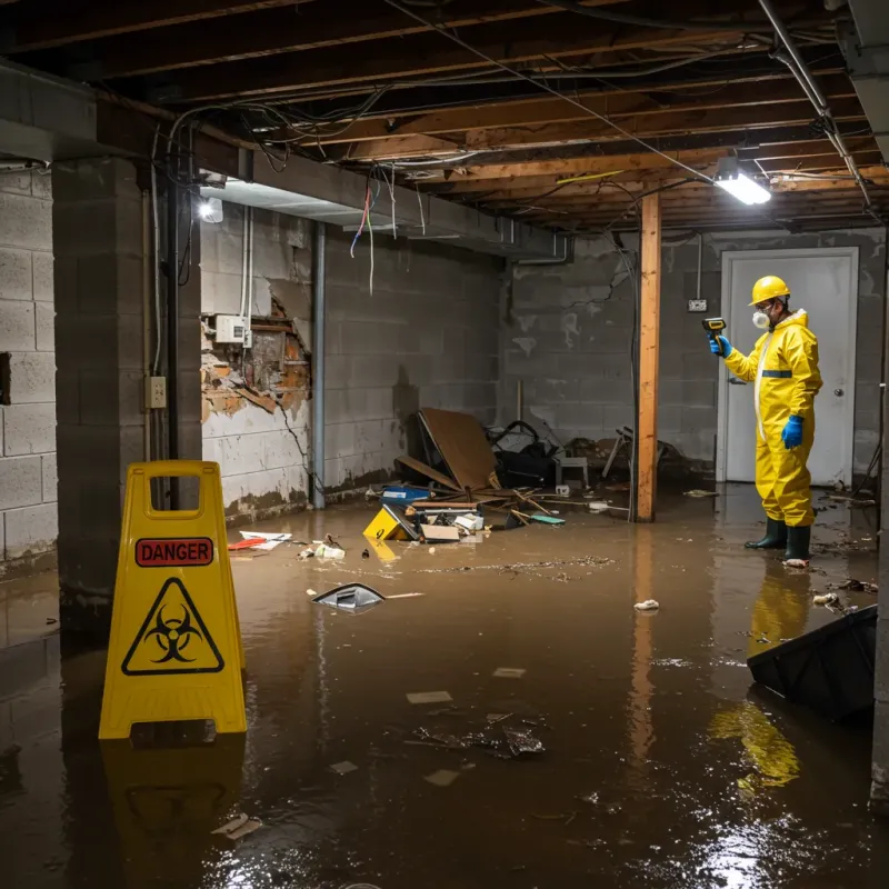 Flooded Basement Electrical Hazard in Wirt County, WV Property